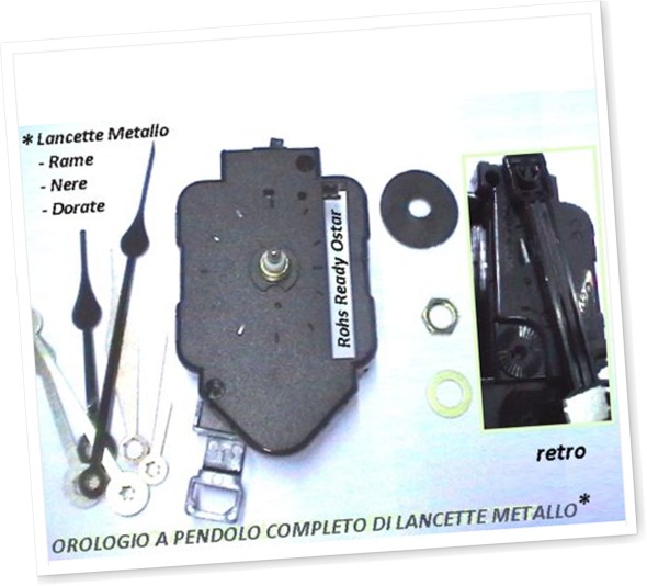 clicca qui per rientrare su Orologio PENDOLO Swiz-OS C22 filett.15mm completo Lancette